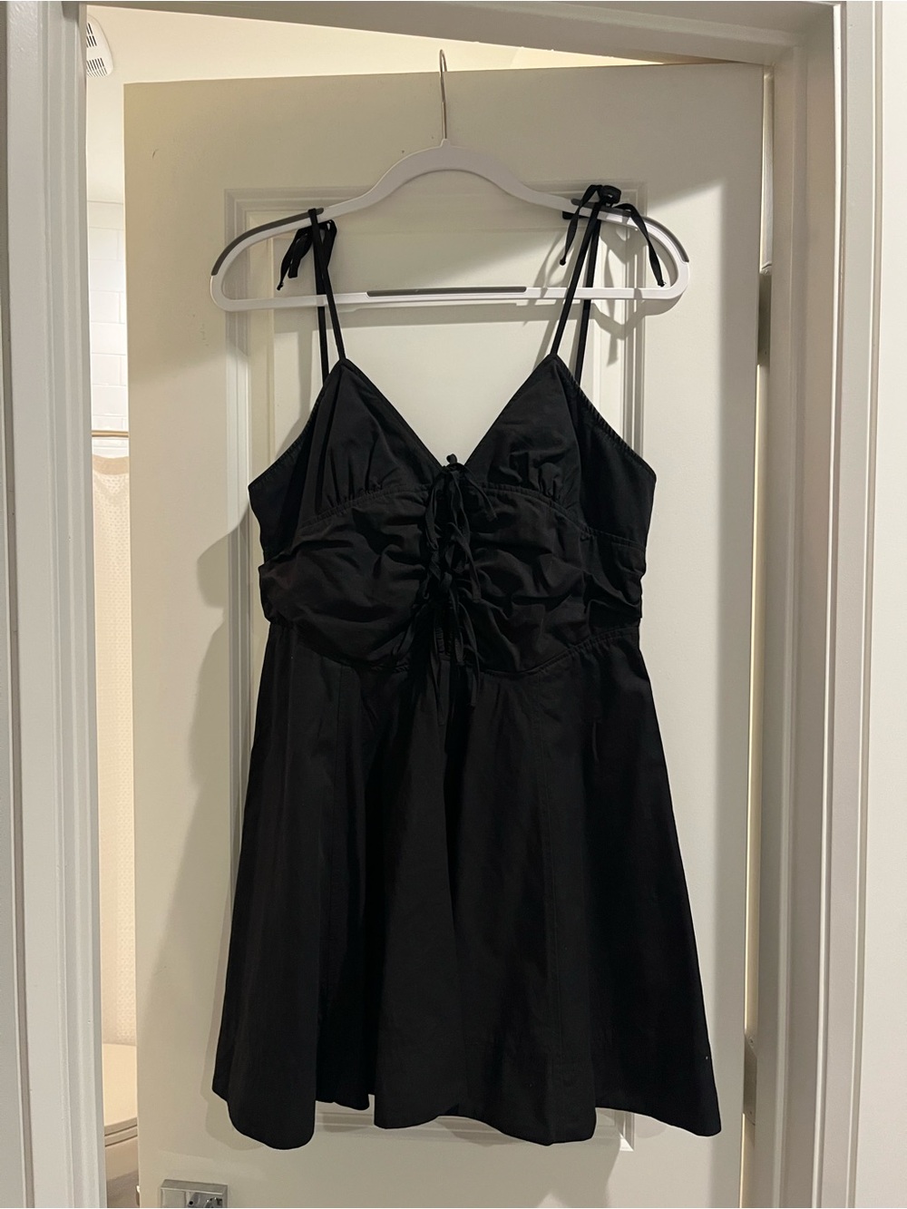 Zara Black Mini Dress with Tie Straps